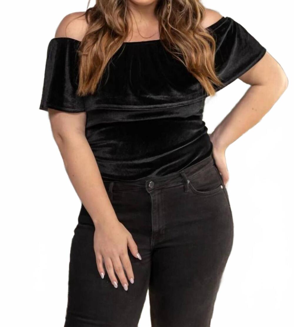 NEW JESS LEA just a crush velvet bodysuit - plus in black